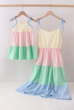 Color block tiered mom&me dress - Aaria Tees Aaria Tees