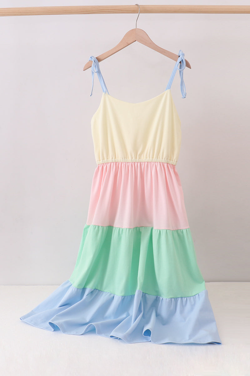 Color block tiered mom&me dress - Aaria Tees