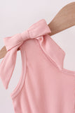 Pink character embroidery jumpsuit - Aaria Tees Aaria Tees