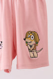 Pink character embroidery jumpsuit - Aaria Tees Aaria Tees