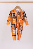 Orange Tennessee VOLS bamboo zipper romper - Aaria Tees Aaria Tees