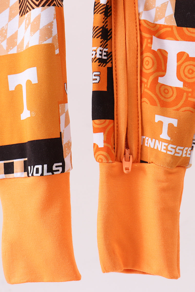 Orange Tennessee VOLS bamboo zipper romper - Aaria Tees Aaria Tees