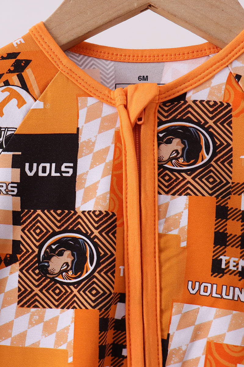 Orange Tennessee VOLS bamboo zipper romper - Aaria Tees Aaria Tees