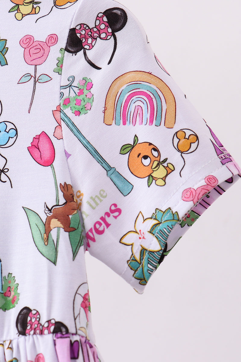 Purple character castle bamboo dress - Aaria Tees Aaria Tees