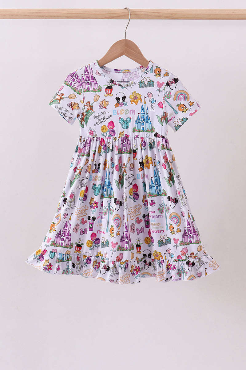 Purple character castle bamboo dress - Aaria Tees Aaria Tees