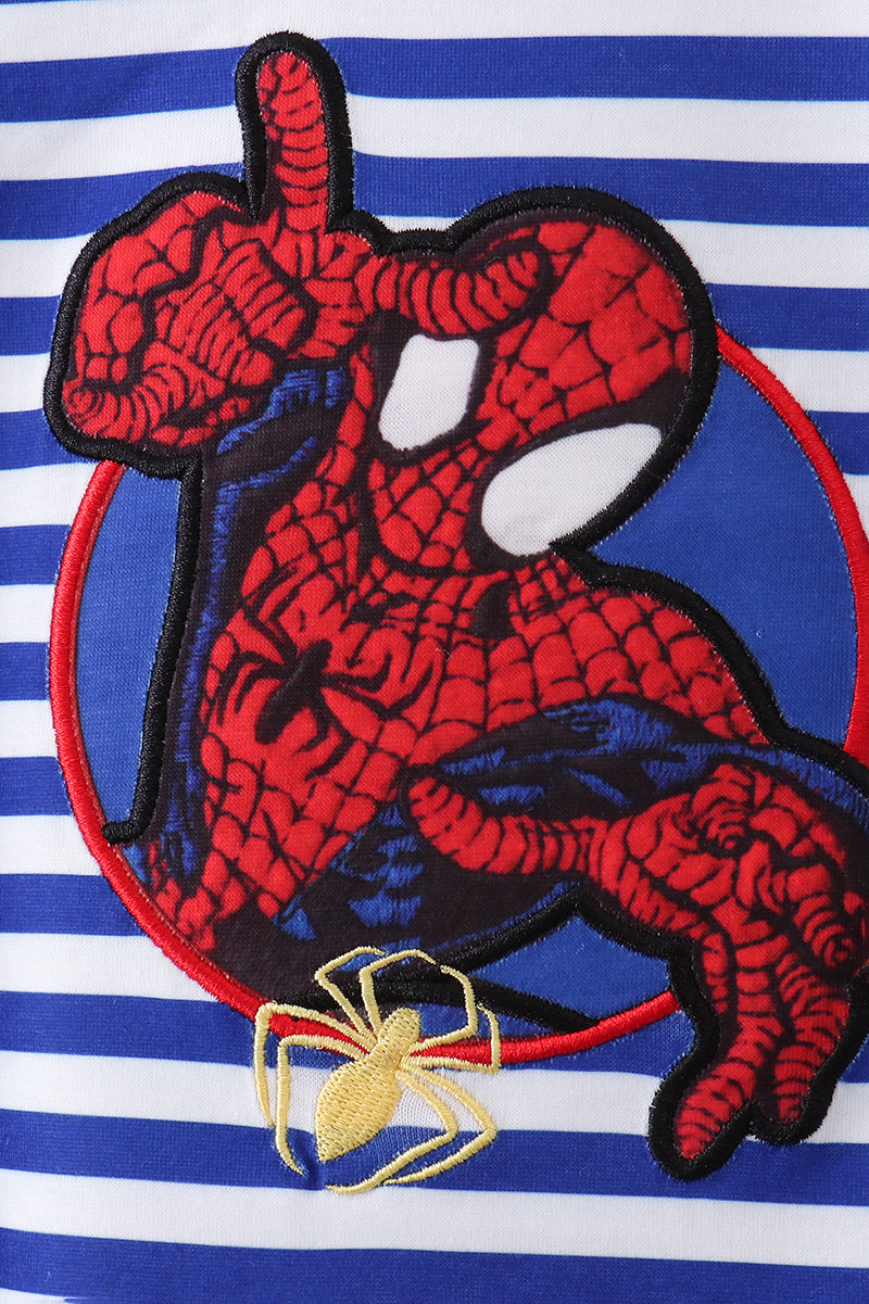 Blue stripe character applique bubble - Aaria Tees Aaria Tees