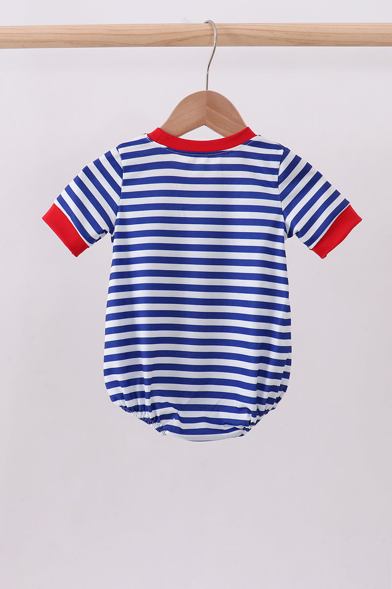Blue stripe character applique bubble - Aaria Tees Aaria Tees