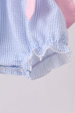 Blue Crab Embroidered Seersucker Bubble Aaria Tees