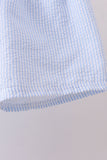 Blue Crab Embroidered Seersucker Shorts Set Aaria Tees