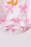 Pink Bow Goose Applique Bubble Aaria Tees