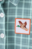 Duck embroidery button down plaid shirt - Aaria Tees Aaria Tees