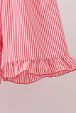 Pink flag smocked ruffle shorts set - Aaria Tees Aaria Tees