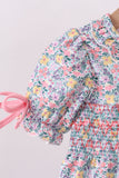 Summer garden smocked ruffle bloomer set - Aaria Tees Aaria Tees