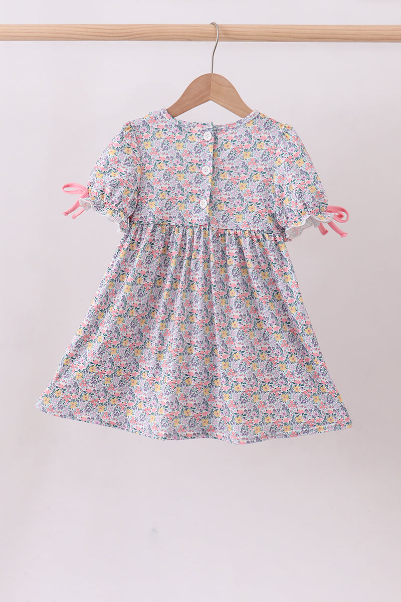 Summer garden smocked ruffle dress - Aaria Tees Aaria Tees