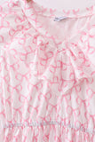 Pink bow ruffle tiered dress - Aaria Tees Aaria Tees