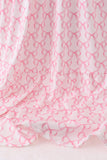 Pink bow ruffle tiered dress - Aaria Tees Aaria Tees