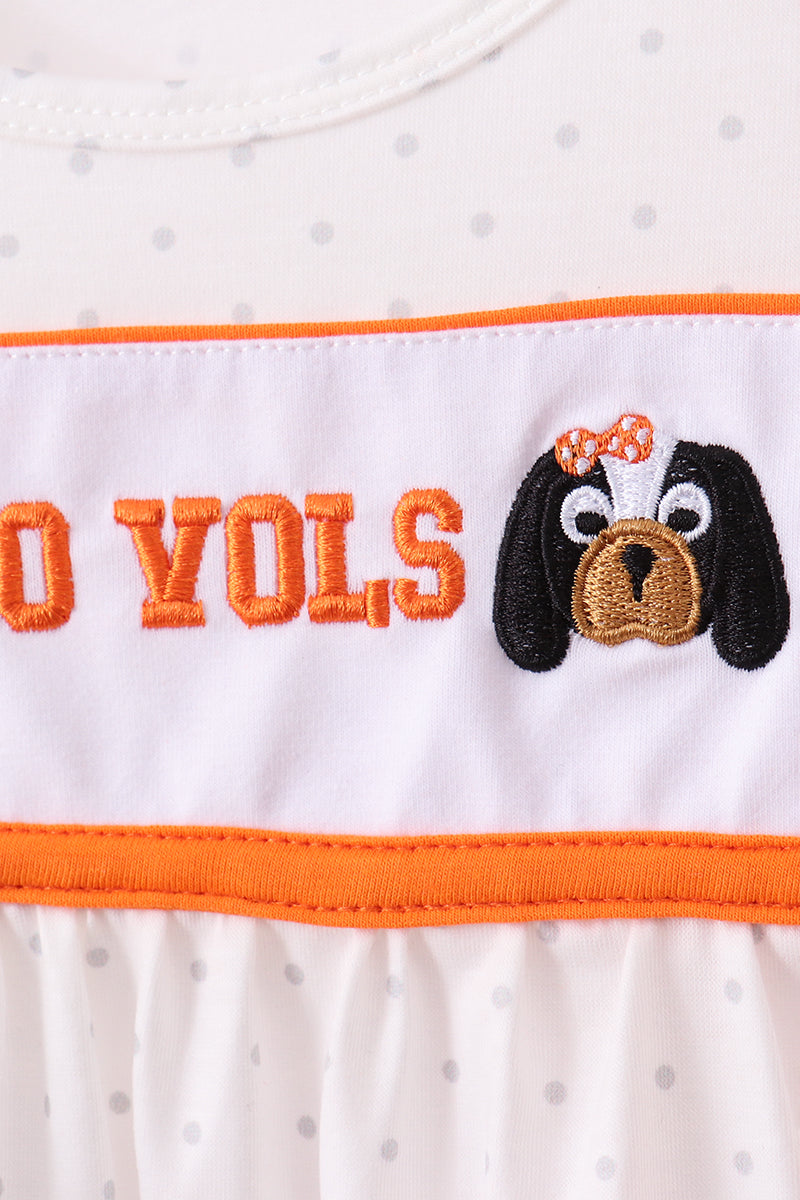 Tennessee go vols embroidery ruffle shorts set - Aaria Tees Aaria Tees