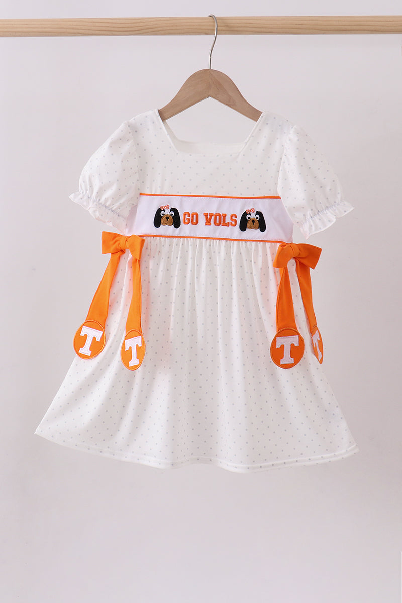 Tennessee go vols embroidery bow dress - Aaria Tees Aaria Tees