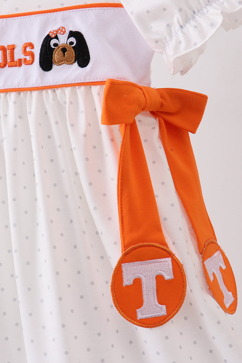 Tennessee go vols embroidery bow dress - Aaria Tees Aaria Tees