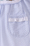 Blue sailboat seersucker bloomer set - Aaria Tees Aaria Tees