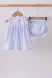 Blue sailboat seersucker bloomer set - Aaria Tees Aaria Tees