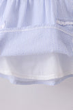 Blue sailboat embroidery ruffle shrots set - Aaria Tees Aaria Tees