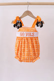 Orange Tennessee go vols embroidery plaid bubble - Aaria Tees Aaria Tees