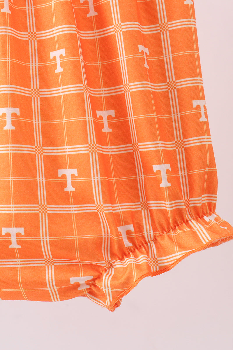 Orange Tennessee go vols embroidery plaid bubble - Aaria Tees Aaria Tees