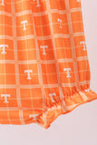 Orange Tennessee go vols embroidery plaid bubble - Aaria Tees Aaria Tees