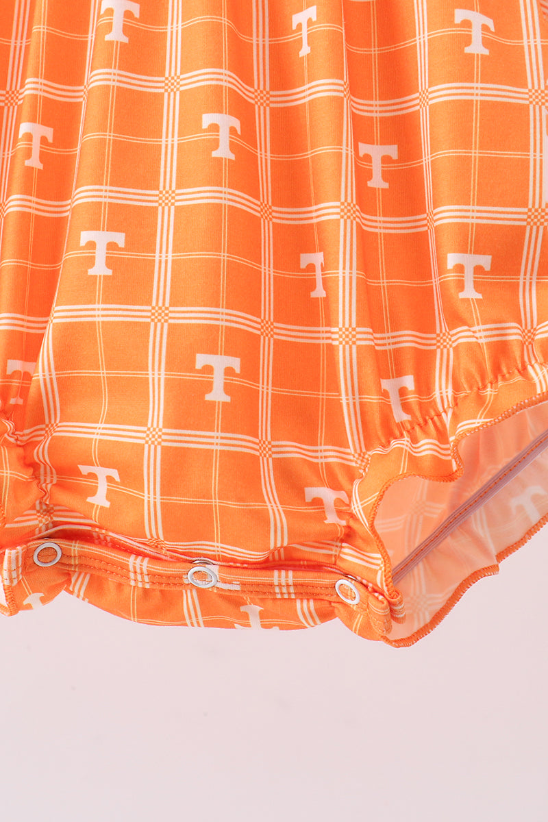 Orange Tennessee go vols embroidery plaid bubble - Aaria Tees Aaria Tees