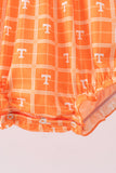 Orange Tennessee go vols embroidery plaid bubble - Aaria Tees Aaria Tees