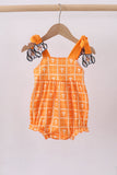 Orange Tennessee go vols embroidery plaid bubble - Aaria Tees Aaria Tees