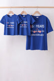 Blue 250 Years flag family top Aaria Tees