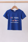 Blue 250 Years flag family top Aaria Tees