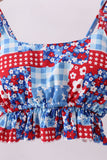 Red floral print 2pc swimsuit Aaria Tees