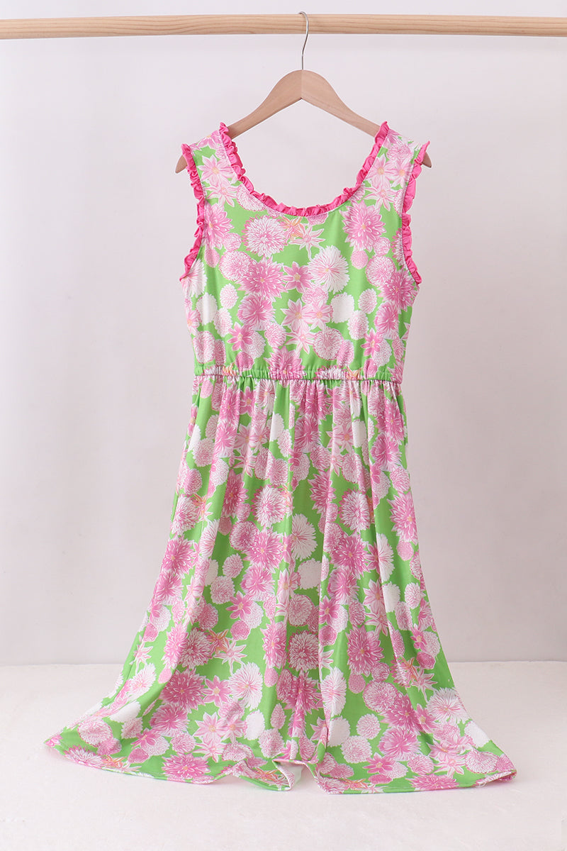 Pink floral dress - Aaria Tees Aaria Tees