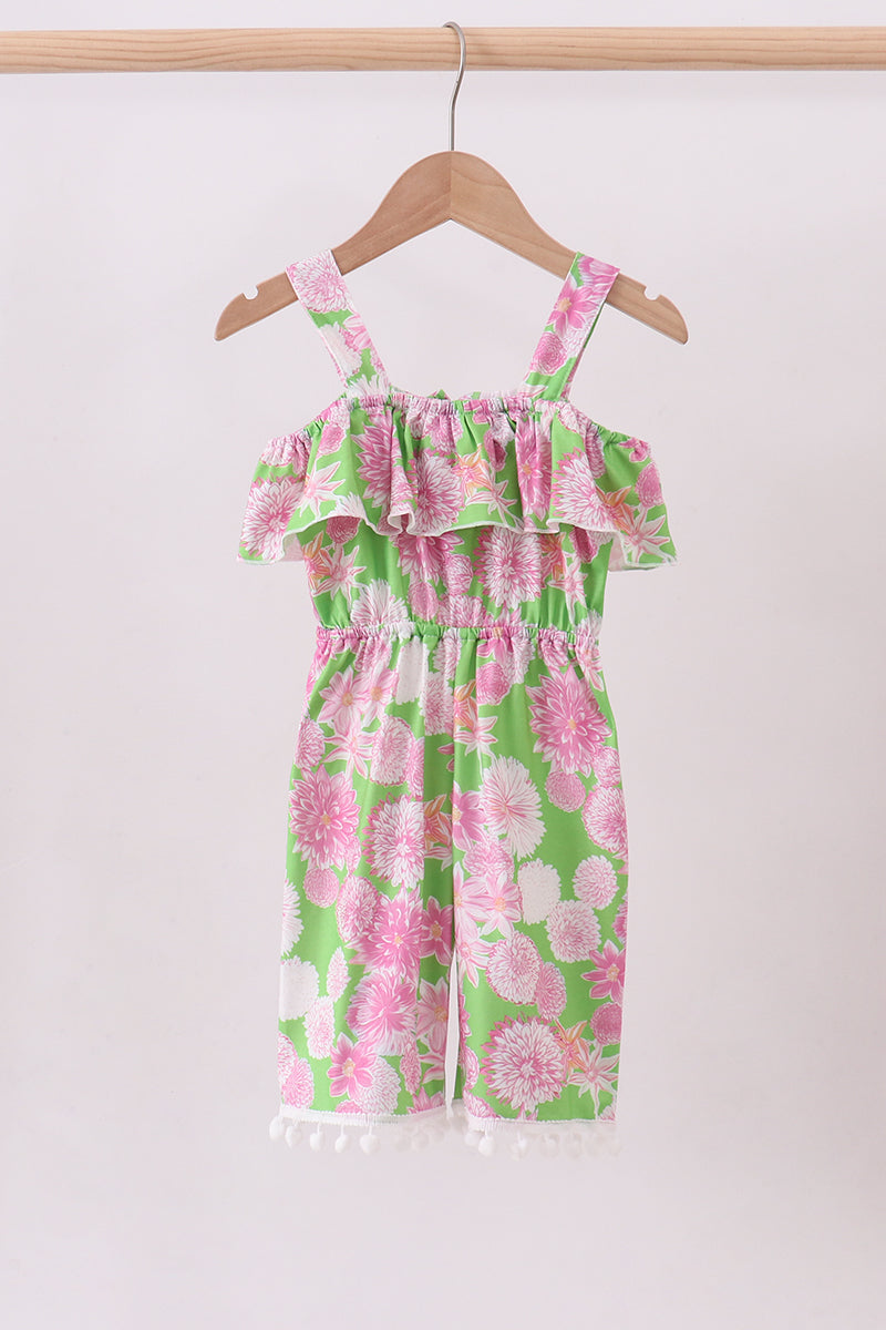Pink floral ruffle jumpsuit - Aaria Tees Aaria Tees