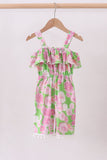 Pink floral ruffle jumpsuit - Aaria Tees Aaria Tees