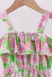 Pink floral ruffle jumpsuit - Aaria Tees Aaria Tees