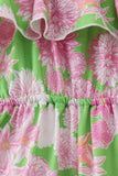 Pink floral ruffle jumpsuit - Aaria Tees Aaria Tees