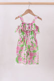 Pink floral ruffle jumpsuit - Aaria Tees Aaria Tees