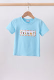 Blue animal embroidery top - Aaria Tees Aaria Tees