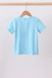 Blue animal embroidery top - Aaria Tees Aaria Tees