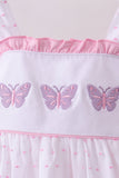 Purple butterfly embroidery swiss dot ruffle shorts set - Aaria Tees Aaria Tees