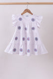 White fireworks sequin tiered ruffle dress Aaria Tees
