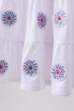 White fireworks sequin tiered ruffle dress Aaria Tees