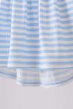 Red flag smocked stripe ruffle shorts set Aaria Tees