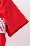 Red flag smocked stripe shorts set - Aaria Tees Aaria Tees