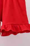 Red cherry bow ruffle shorts set - Aaria Tees Aaria Tees