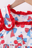 Red cherry bow ruffle shorts set - Aaria Tees Aaria Tees